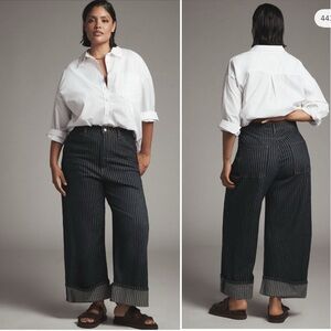 Pilcro Kayden Railroad Stripe Baggy Barrel Leg Utility Jean